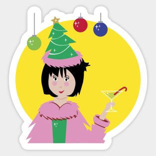 Christmas Cocktail Sticker